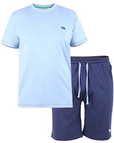 D555 T-Shirt und Shorts Loungewear Set Blau